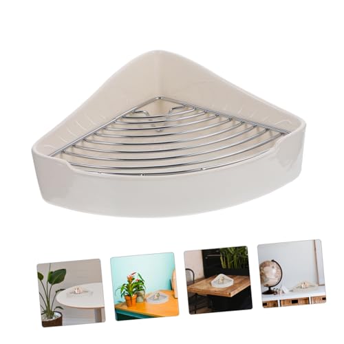 WOONEKY Keramik Kleintier Toilette Dreieckige Ecktoilette mit Abnehmbarem für Kaninchen Meerschweinchen Hamster Igel Hygienisch und Langlebig Leicht zu Reinigen von WOONEKY