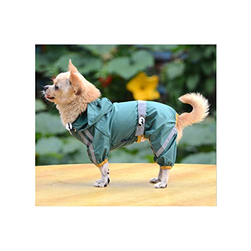 WOONEKY Kleiner Hund Regenmantel mit Kapuze Wasserdichter Hundejacke für Kleine Hunde und Welpen Reflektierender Regenmantel Dunkelgrün S Pomeranian WOONEKY Kleiner Hund Regenmantel mit Kapuze Wasserdichter Hundejacke für Kleine Hunde und Welpen Reflektierender Regenmantel Dunkelgrün S Pomeranian von WOONEKY