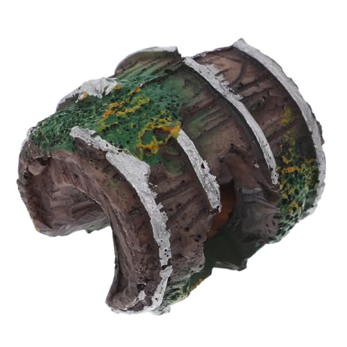 WOONEKY Kleines Garnelenversteck aus Robustem Abs Belüftete Broken Barrel Höhle für Aquarien und Terrarien Sicheres Versteck für Spinnen Skorpione und Reptilien Wie Gecko und Leopardgecko von WOONEKY