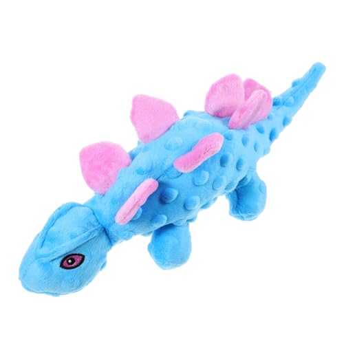 WOONEKY Kleines Quietschendes Dinosaurier Hundespielzeug aus Plüsch Interaktives Kauspielzeug zur Zahnpflege Robustes Kuscheltier für Welpen und Kleine bis Mittlere Hunde Fördert Bewegung von WOONEKY