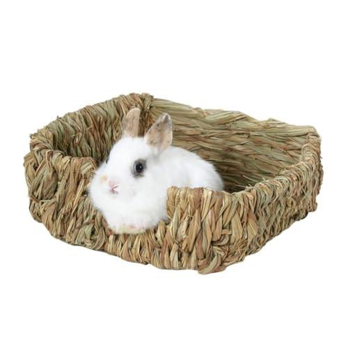 WOONEKY Kleintier Grasbett aus Weidengeflecht für Hamster Meerschweinchen Chinchillas und Andere Kleine Tiere für Käfige Sorgt für und mit Natürlichem Duft von WOONEKY