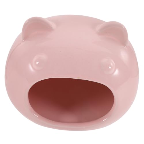 WOONEKY Kleintier Haus aus Keramik Niedliches Hamster Versteck Komfortables Schlafnest für Zwerghamster und Kleine Haustiere Cartoonförmiges Design für Spiel und WOONEKY Kleintier Haus aus Keramik Niedliches Hamster Versteck Komfortables Schlafnest für Zwerghamster und Kleine Haustiere Cartoonförmiges Design für Spiel und von WOONEKY