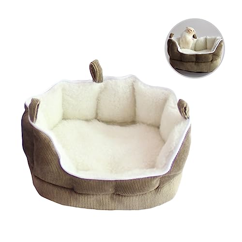 WOONEKY Kleintier Schlafsack Bett für Frettchen Kaninchen Meerschweinchen Hamster Hängematte Sofa mit Reißverschluss Kaffeefarbe von WOONEKY