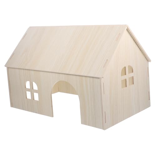 WOONEKY Kleintierhaus aus Holz für Hamster Meerschweinchen Eichhörnchen und Igel Gemütlicher Rückzugsort für Nagetiere Geräumiges und Vielseitiges Design Sicher und Bequem für von WOONEKY