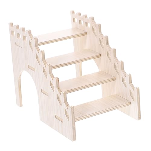 WOONEKY Kleintier Holzleiter Für Hamster Und Chinchillas Kletterspielzeug Aus Natürlichem Holz Sicher Und Für Käfige Fördert Bewegung Und Spielverhalten von WOONEKY
