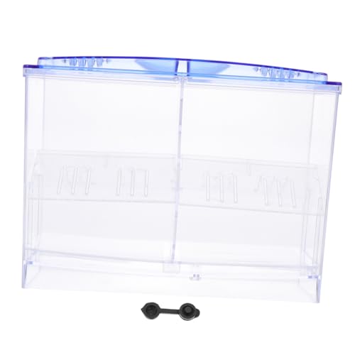 WOONEKY Lagige Kunststoff Zuchtbox für Aquarium Fischzucht Brutkasten mit Saugnapf und Haken Platzsparend Schwimmend zum Brüten und Aufziehen von Jungfischen von WOONEKY