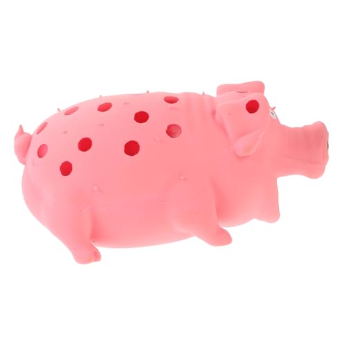 WOONEKY Latex Quietschspielzeug Schwein für Hunde Robustes Kauspielzeug für Welpen Fördert Zahngesundheit Interaktives für Drinnen und Draußen Widerstandsfähig und Beißfest von WOONEKY