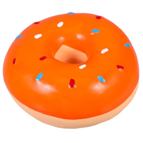 WOONEKY Latex Quietschspielzeug für Hunde Interaktives Kauspielzeug im Donut Design für Welpen und Zahnpflege Strapazierfähig und Sicher aus Hochwertigem Latex für Zuhause von WOONEKY