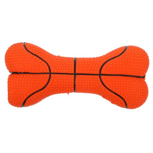 WOONEKY Latex kauspielzeug mit Quietscheffekt Robustes Basketball Knochen Design Interaktives Welpen für Beißtraining Zahnpflege und Bewegungsspiele Langlebig und Sicher für von WOONEKY
