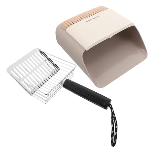 WOONEKY Litter Scoop mit Abnehmbarem Halter Edelstahl Katzentoilettenschaufel Ergonomisch Langlebig für Katzenstreu und Gartenboden Kompakt Leicht zu Reinigen von WOONEKY