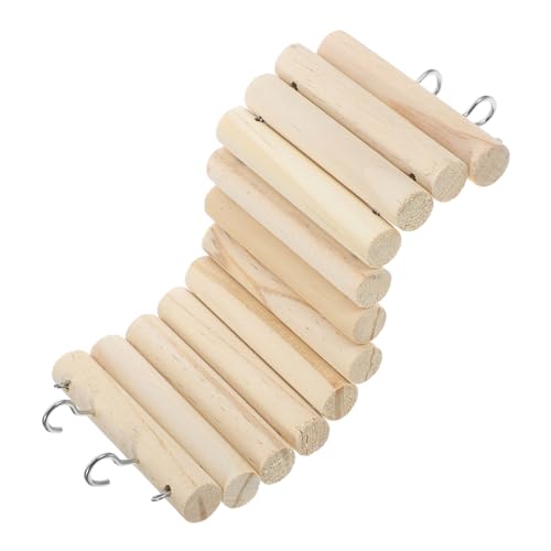 WOONEKY Multifunktionale Hamster Kletterleiter aus Holz für Kleine Haustiere für Käfig Dekoration Fördert Bewegung und Koordination Breit von WOONEKY