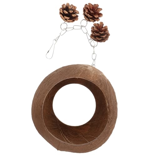 WOONEKY Vogelnest aus Kokosnussschalen Schaukel-Hängematte für Papageien Papageienkäfig Hängebett atmungsaktives Nest für Vögel WOONEKY Vogelnest aus Kokosnussschalen Schaukel-Hängematte für Papageien Papageienkäfig Hängebett atmungsaktives Nest für Vögel von WOONEKY
