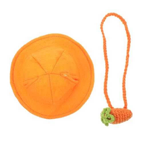 WOONEKY Niedliches Kaninchen Hut Karotten Tasche für Kleine Haustiere Weiches Langlebiges Material Einfach Anzuziehen für Partys und Festliche Anlässe von WOONEKY