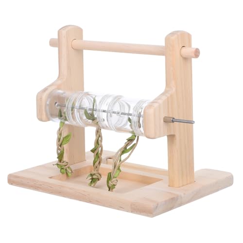 WOONEKY Papageien Spielstand aus Naturholz mit Kauspielzeug Stabiler und Sicherer für Wellensittiche Nymphensittiche und Vögel Installieren Vielseitig und Gesundheitsfördernd von WOONEKY