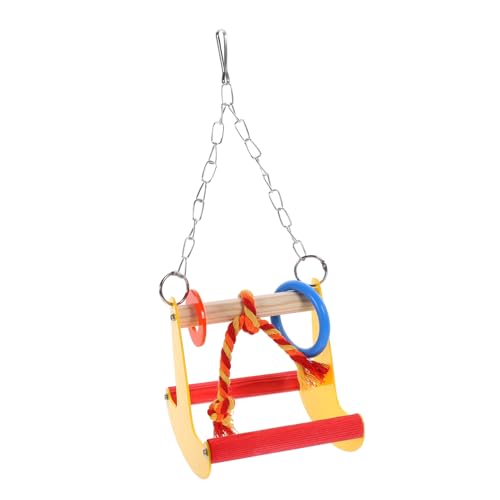 WOONEKY Vogelspielzeug Für Papageien Schaukelsitz Und Kletterspielzeug Im Käfig Und Fördert Die Aktivität Und Ihrer Vögel von WOONEKY
