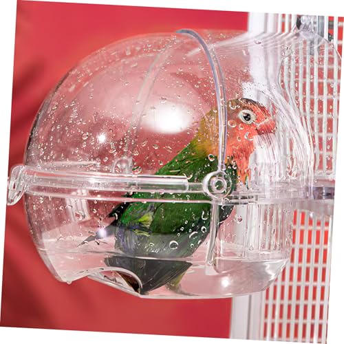 WOONEKY Parrot Bathing Box Hängende Vogelbadewanne für Kleine Vögel Wie Wellensittiche und Papageien Glatte Kanten Kunststoff Badewanne für Wasserbad im Käfig Praktisches Vogelzubehör von WOONEKY