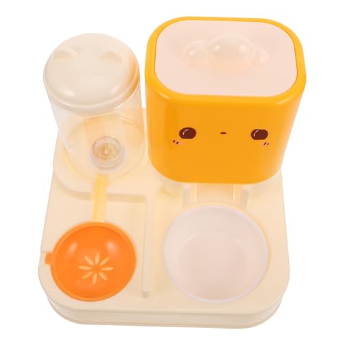 WOONEKY Pet Double Bowl Feeder Kätzchenfutterschale Pet Feeder Automatic Katzenfutter und Wasserschale Katzenfuttergericht Tierfutterschalen Futterstation für Katzen Welpenschalen Plastik von WOONEKY