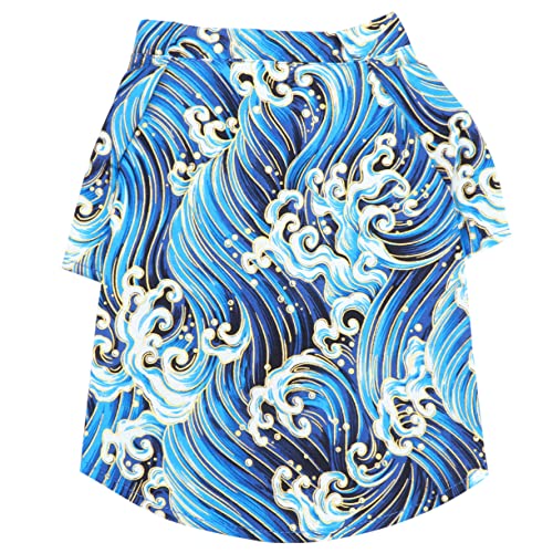 WOONEKY Pet Kleidung Japanischer Stil Gedruckte Weste für Hunde Kreatives Outfit für Welpen Blau Bequem und Langlebig für Frühling und Sommer für und Besondere Anlässe WOONEKY Pet Kleidung Japanischer Stil Gedruckte Weste für Hunde Kreatives Outfit für Welpen Blau Bequem und Langlebig für Frühling und Sommer für und Besondere Anlässe von WOONEKY