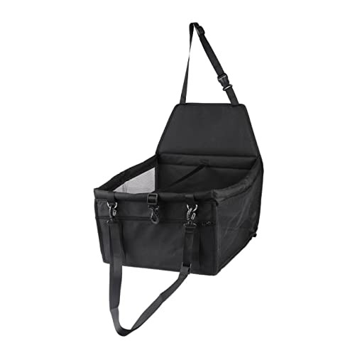 WOONEKY Pet Safety Seat mit Atmungsaktivem Mesh Wasserdichter Autositz für Hunde und Katzen Sicherer Tragekorb für Reisen Schwarz Verstärkte Stützstäbe von WOONEKY