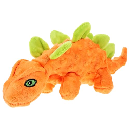 WOONEKY Plüsch Dinosaurier Hundespielzeug mit Quietscher Kleines Langlebiges Kauspielzeug für Welpen Robustes Haustierspielzeug zur Zahnpflege Geeignet für Drinnen und Draußen Orange WOONEKY Plüsch Dinosaurier Hundespielzeug mit Quietscher Kleines Langlebiges Kauspielzeug für Welpen Robustes Haustierspielzeug zur Zahnpflege Geeignet für Drinnen und Draußen Orange von WOONEKY