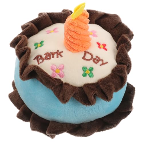WOONEKY Plüsch Hundespielzeug Kuchenform Kuschelig für Welpen Kleine Hunde Interaktives Kauspielzeug Langlebig und Niedlich als Geburtstagsgeschenk für Haustiere von WOONEKY