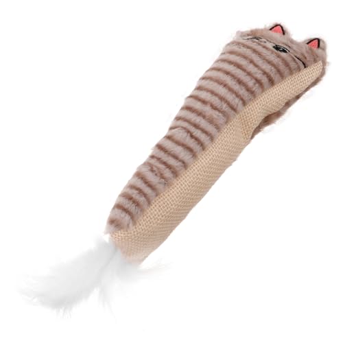 WOONEKY Plüsch Katzenminze mit Sisal und Knisterpapier Cartoon Katzenform Kaubeständig für Kätzchen Zahnung Indoor Kauspielzeug Aktivität und Zahngesundheit von WOONEKY