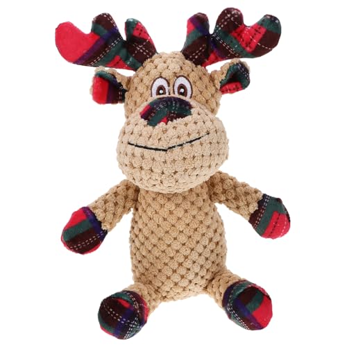 WOONEKY Hundespielzeug für Welpen Weihnachtsspielzeug in Elchform quietschendes Hundespielzeug Kauspielzeug zur Molarenentlastung für Hunde WOONEKY Hundespielzeug für Welpen Weihnachtsspielzeug in Elchform quietschendes Hundespielzeug Kauspielzeug zur Molarenentlastung für Hunde von WOONEKY
