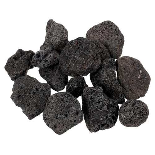 WOONEKY Poröser Schwarzer Vulkanstein für Aquarium und Blumentopf Langlebig Verbessert Wasserqualität Natürliche Dekoration für Aquarien Gartenlandschaft von WOONEKY