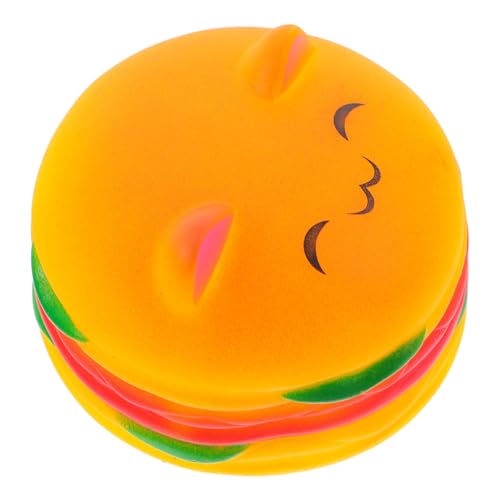 WOONEKY Quietschendes Hamburger Kauspielzeug für Hunde Langlebiges zur Zahnpflege und Unterhaltung für Kleine bis Mittelgroße Haustiere mit Integriertem Quietscher und Ansprechendem Design von WOONEKY