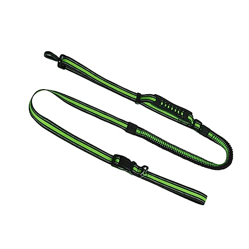 WOONEKY Reflektierende Grüne Hundeleine Hüftgurt Elastisch Nylon für Mittelgroße Hunde Hands Beim Joggen und Spazieren mit Stoßdämpfendem Design von WOONEKY