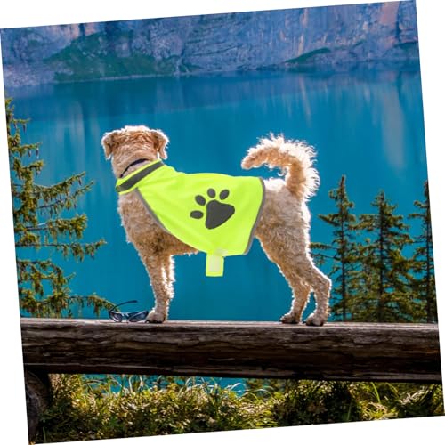 WOONEKY Reflektierende Haustierweste mit Pfotenmuster Verstellbar Atmungsaktiv Hochsichtbar Sicherheitsweste für Hunde Geeignet für Spaziergänge Alltag und Fotoshooting von WOONEKY