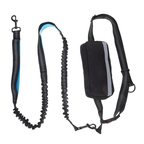 WOONEKY Reflektierende Hundeleine mit Elastischem Bungee und Multifunktionaler Hüfttasche Freihändig für Joggen Wandern und Spaziergänge Verstellbar Leicht Sicher für Mittelgroße und von WOONEKY