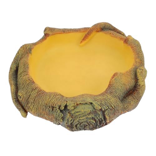 WOONEKY Reptilien Wassernapf aus Resin mit Holzstruktur Futter und Trinkschale für Gecko Reptil Schildkröte Terrarienzubehör Ausbruchsicher und Dekorativ WOONEKY Reptilien Wassernapf aus Resin mit Holzstruktur Futter und Trinkschale für Gecko Reptil Schildkröte Terrarienzubehör Ausbruchsicher und Dekorativ von WOONEKY