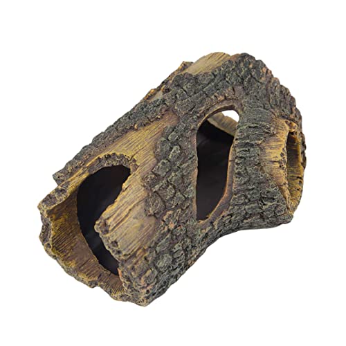 WOONEKY Resin Aquarium Baumstamm Deko Versteck Hohl Ornament für Fischbecken Reptilien Wasserlandschaft Natürliches Aussehen Langlebig und Farbecht WOONEKY Resin Aquarium Baumstamm Deko Versteck Hohl Ornament für Fischbecken Reptilien Wasserlandschaft Natürliches Aussehen Langlebig und Farbecht von WOONEKY