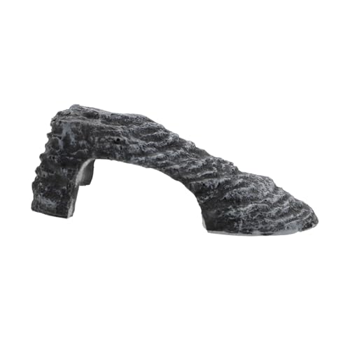 WOONEKY Resin Schildkröten Plattform Aquarium Klettern Terrasse Basking Steinoptik Robustes Reptilien Sonnenbad Kleintier Kletterhilfe Schwarz von WOONEKY