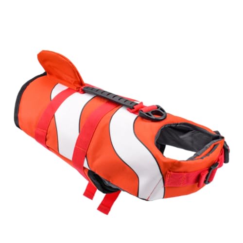 WOONEKY Schwimmweste Für Hunde Rettungsweste Für Haustiere Atmungsaktiv Leicht D-Ring Für Leine Hochwertiger Polyester Gute Sichtbarkeit Schnell Trocknend Rot von WOONEKY