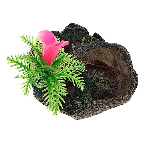 WOONEKY Multifunktions-Reptilien-wasserschale Aus Kunstharz Für Schildkröten Futternapf Terrarium-versorgung Bruchfest von WOONEKY