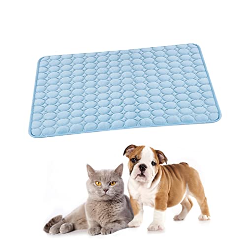 WOONEKY Selbstkühlende Hundedecke Für Sommer Atmungsaktiv Haustier Schlafmatte Kühlkissen x Geeignet Für Draußen Drinnen Und Unterwegs Haustier-kühlbett Mit Eisseidenmaterial von WOONEKY