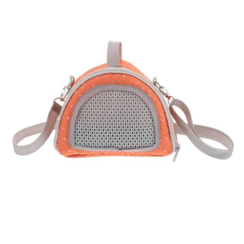 WOONEKY Tragbare Hamster Tragetasche Atmungsaktive Haustier Tragetasche für Kleine Tiere Wie Chinchilla und Eichhörnchen für Outdoor Aktivitäten und Reisen Orangefarben Leicht und von WOONEKY