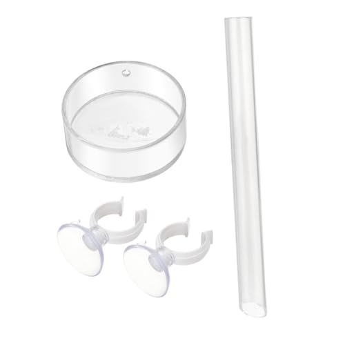WOONEKY Transparente Garnelen Futterrohr mit Futterschale Langlebig Sicher für Aquarium Einfache Fördert Klares Wasser und Schöne Aquarienlandschaft von WOONEKY