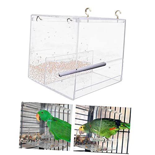 WOONEKY Transparenter Vogelhäuschen Futterstation mit Extra Tiefem Tablett Fassungsvermögen Wetterfestes Einfach zu Reinigen mit Abflusslöchern Geeignet für Fensterbefestigung und von WOONEKY