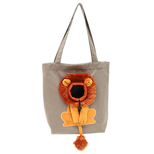 WOONEKY Schultertasche Aus Segeltuch Mit 3D-löwen-Design Tragetasche Für Katzen Und Hunde Bequeme Tragetasche Für Haustiere Zum Einkaufen Und Für Parks von WOONEKY