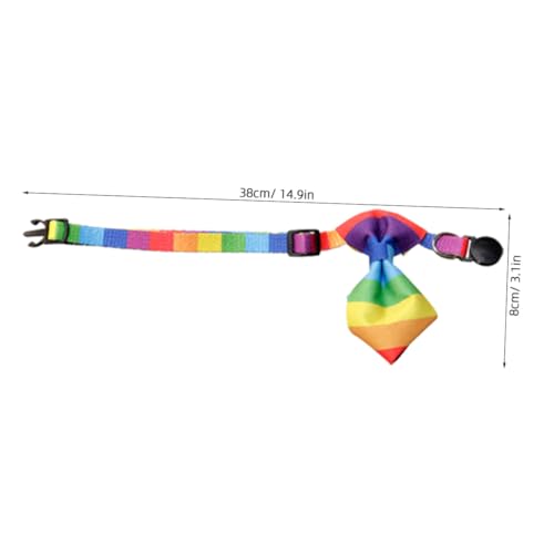 WOONEKY Verstellbares Regenbogen Hundehalsband mit Schleife Bequemes Katzen und Welpenhalsband Langlebiges Haustierzubehör Sicher und Einfach zu Tragen für Kleine bis Mittlere Haustiere von WOONEKY