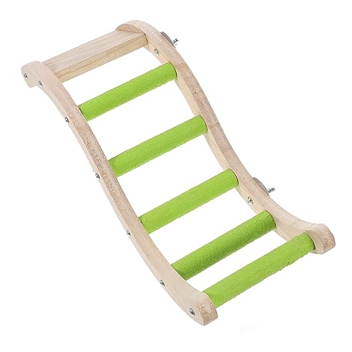 WOONEKY Papageienleiter Spielzeug aus Holz Kletterspielzeug für Vögel Lustige Holzleiter für Wellensittiche und Papageien Vogelkäfig Zubehör Kreatives Klettergerüst für Kleine Vögel von WOONEKY