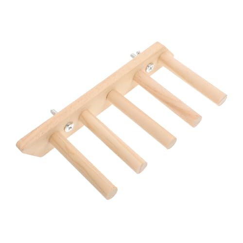 WOONEKY Vogel Kletterleiter aus Langlebigem Naturholz Stufige Papageien Standplattform mit Rutschfester Oberfläche als Sitzstange und Spielgerät für Wellensittiche und Sittiche Einfach zu von WOONEKY