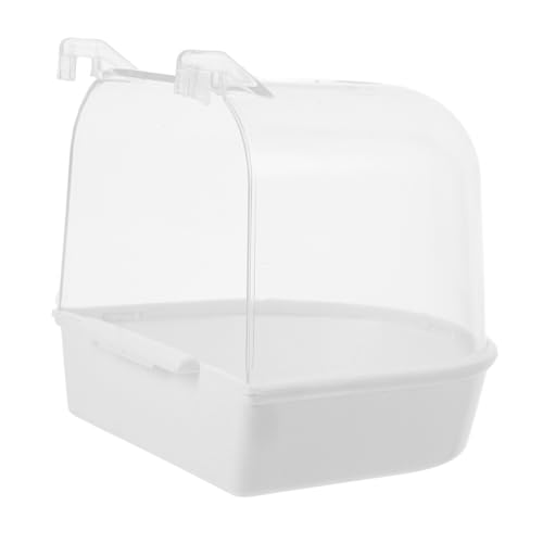 WOONEKY Vogelbadewanne für Transparente Badewanne für Wellensittiche und Papageien Multifunktional als Futter und Badeteller Einfach zu Reinigen für Vogelkäfige von WOONEKY