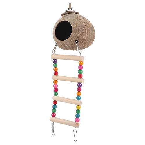 WOONEKY Hängendes Kokosnussschalen Vogelhaus Mit Leiter Dekorative Schlafnest Für Sittiche Papageien Und Andere Kleintiere Komfortables Vogelbett Für Haustiere Mit Kreativem Design WOONEKY Hängendes Kokosnussschalen Vogelhaus Mit Leiter Dekorative Schlafnest Für Sittiche Papageien Und Andere Kleintiere Komfortables Vogelbett Für Haustiere Mit Kreativem Design von WOONEKY
