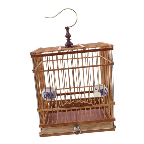 WOONEKY Hängender Vogelkäfig Für Singvögel Und Stieglitze Karbonisierter Violetter Farbton Praktisches Design Mit Haken Zum Aufhängen Fürs Büro Oder Zuhause Robuste von WOONEKY