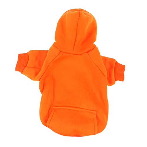 WOONEKY Pet Warm Hoodie Für Hunde Orange Xs Bequeme Herbst Und Winterkleidung Mit Tasche Für Schützend Und Warm Für Alltag Und von WOONEKY