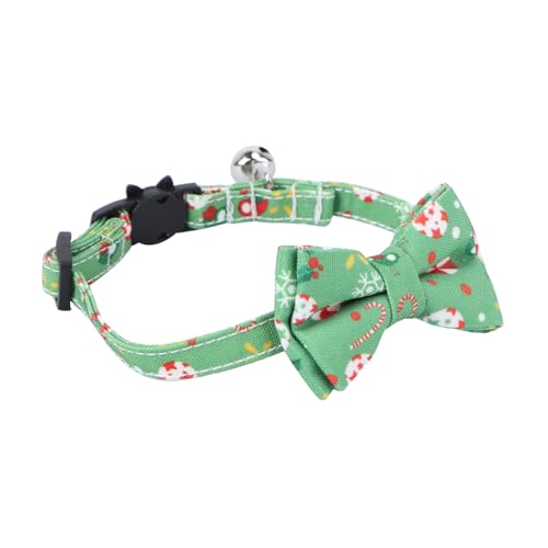WOONEKY Weihnachts Weihnachtshundekrawatte Verstellbare Welpenhalsbänder Für Streu Jingle Bell-Kragen Santa Krawatte Verstellbares Katzenhalsband Katzenkreis Die Katze Tuch von WOONEKY